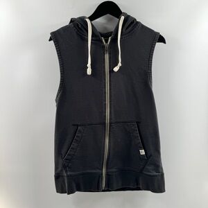 Jack & Jones Originals Black Zip Up Hoodie Vest Pockets Size Medium
